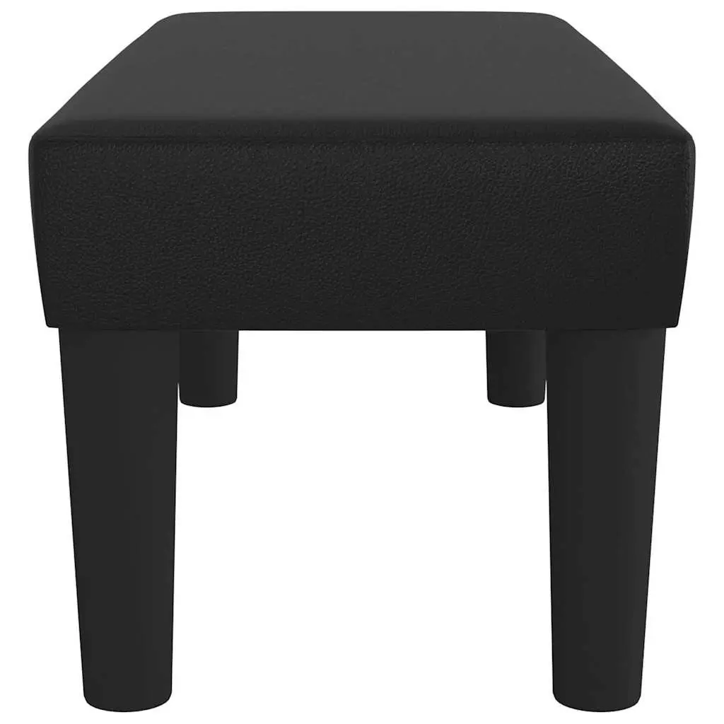 Faux Leather Bench Black Padded Foam Seat 70 x 30 x 30 cm