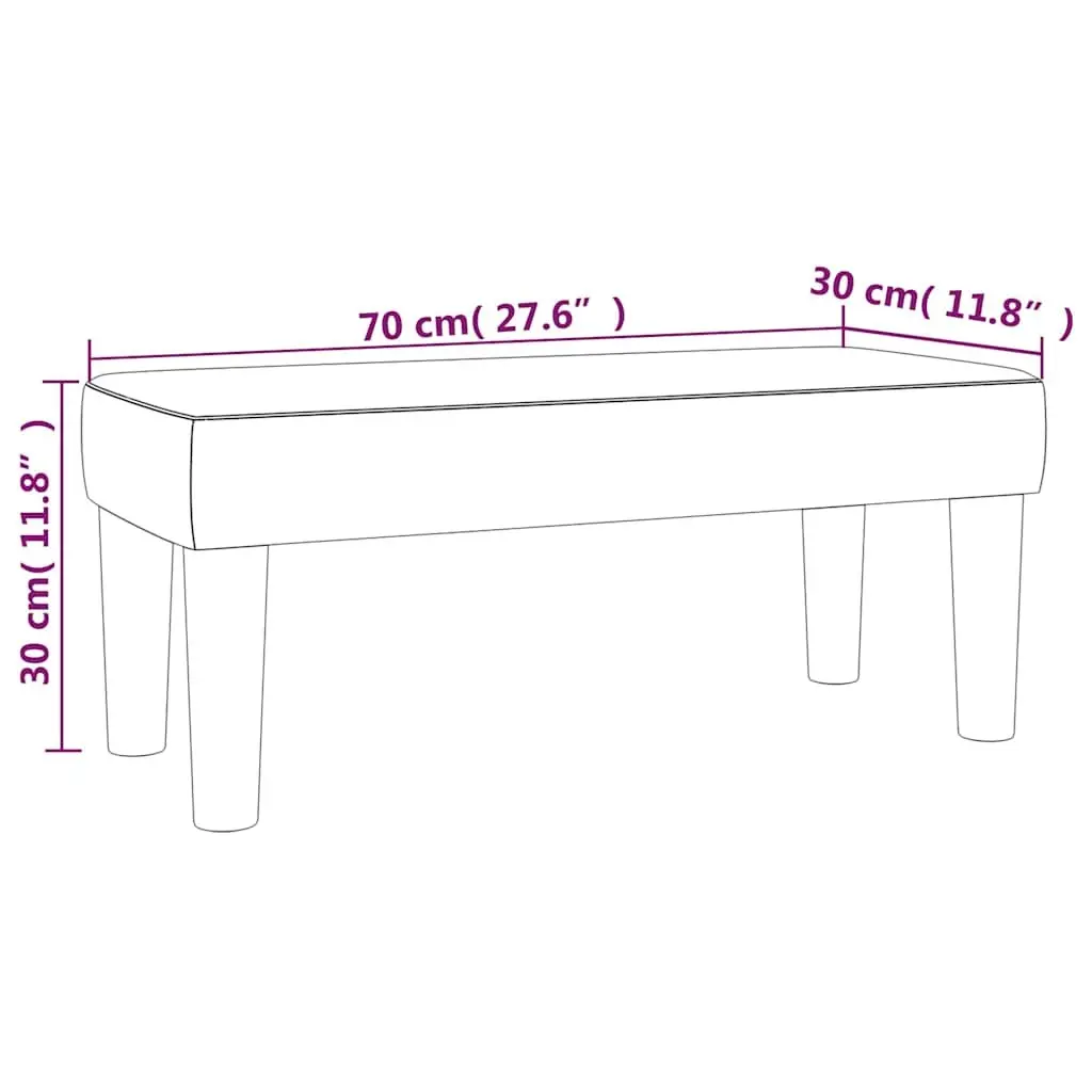 Faux Leather Bench Black Padded Foam Seat 70 x 30 x 30 cm