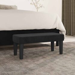 Black Velvet Bench Seat Padded Foam Multifunctional Living Room Bedroom