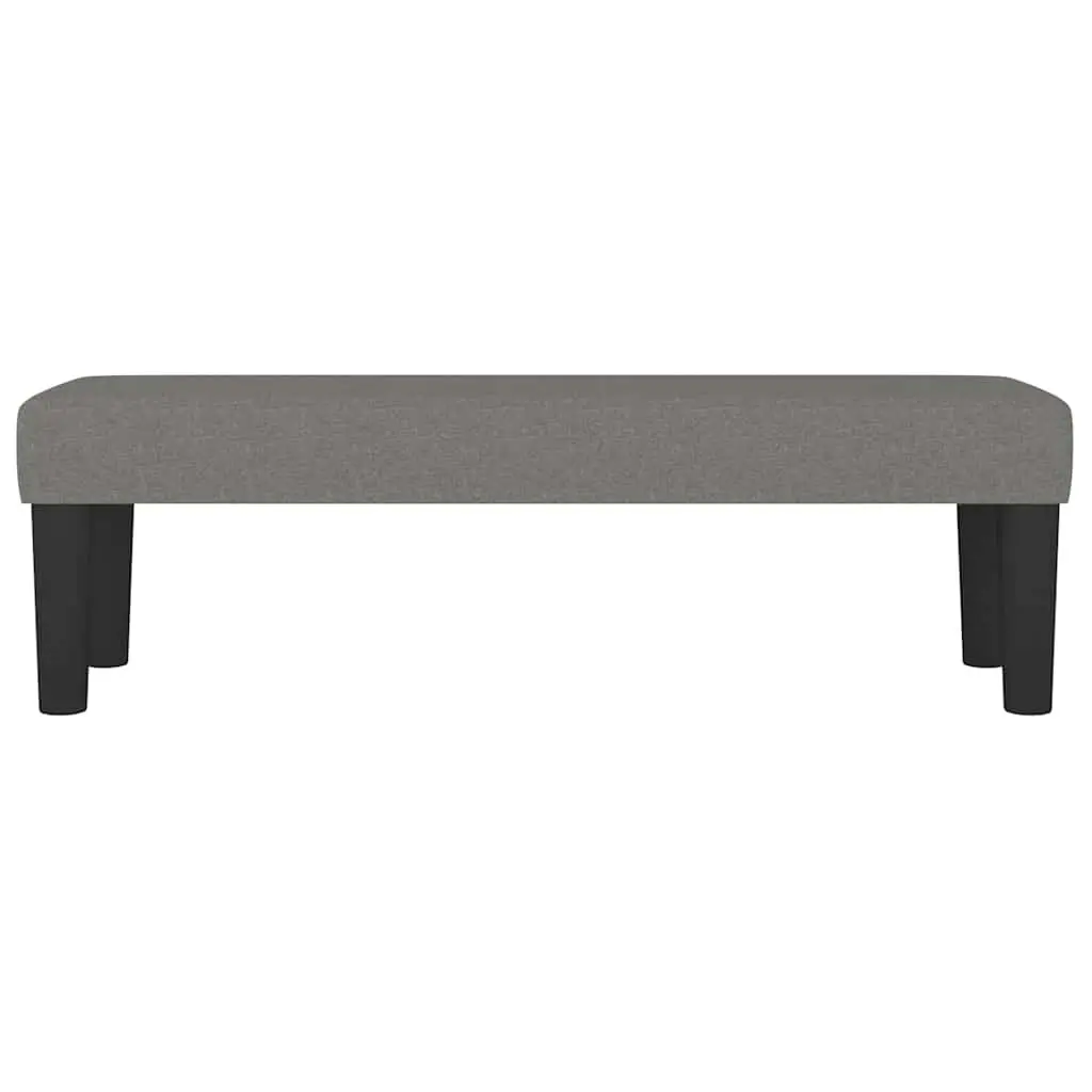 Padded Seat Bench Grey Fabric Upholstered 100x30x30cm Living Room Furniture