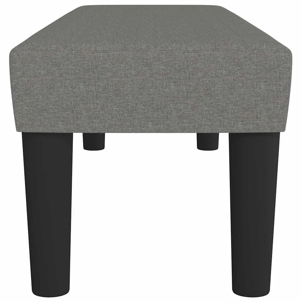 Padded Seat Bench Grey Fabric Upholstered 100x30x30cm Living Room Furniture