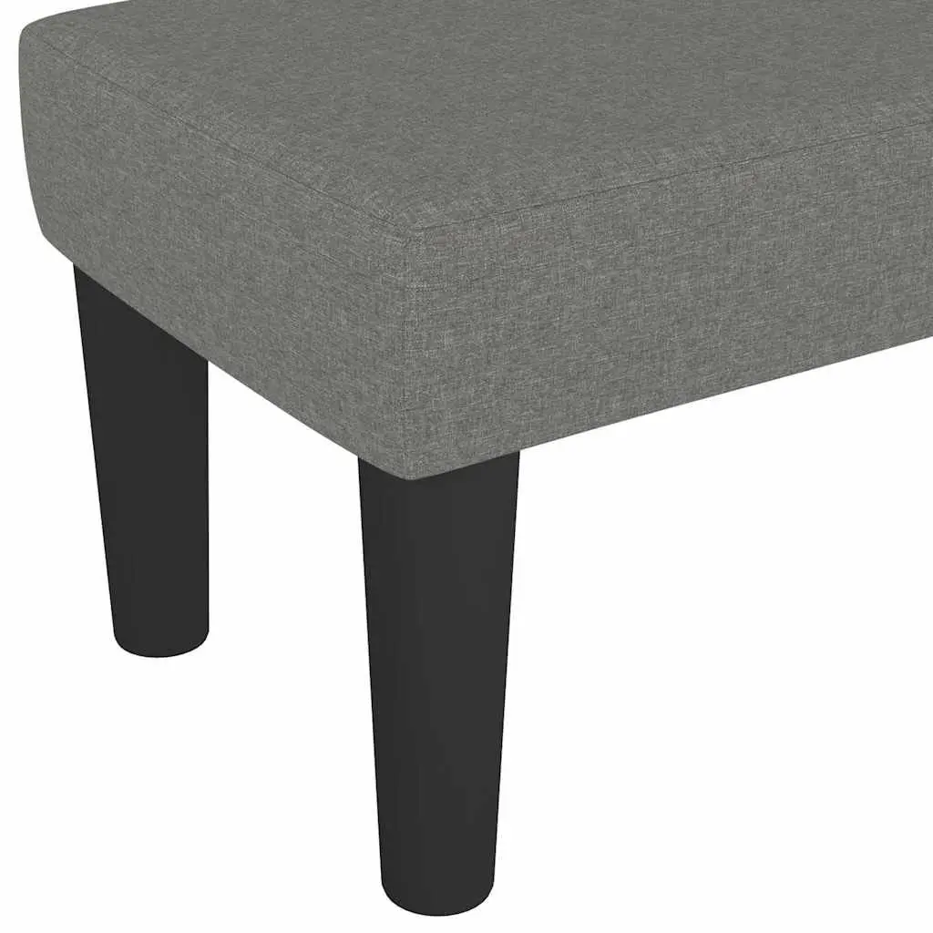 Padded Seat Bench Grey Fabric Upholstered 100x30x30cm Living Room Furniture