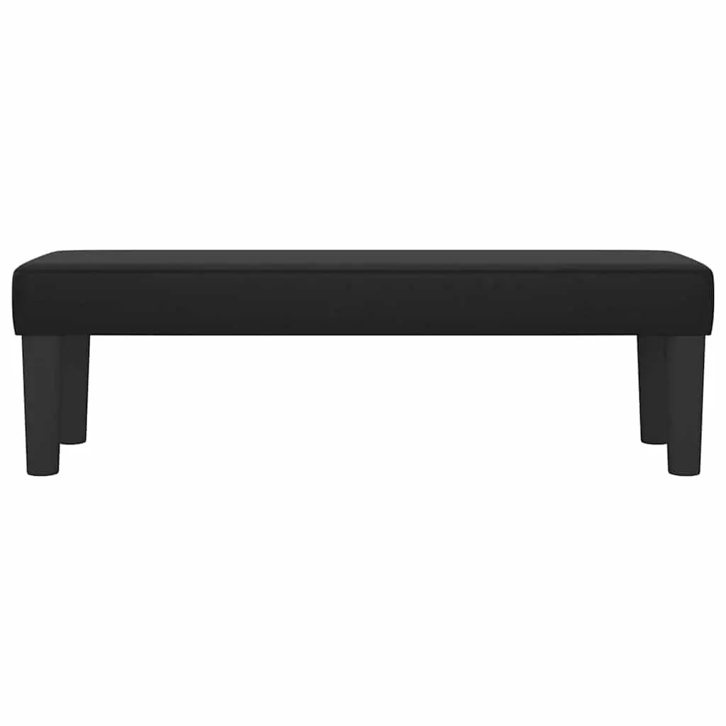 Bench Black Faux Leather Padded Seat 100cm Living Room Bedroom Furniture
