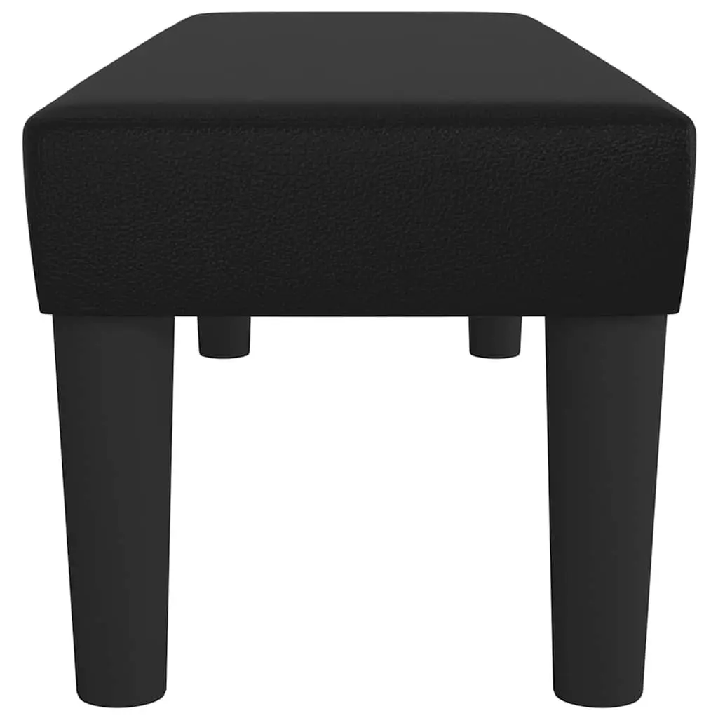 Bench Black Faux Leather Padded Seat 100cm Living Room Bedroom Furniture