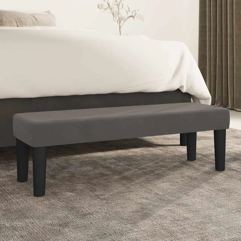 Bench Dark Grey Velvet Padded Seat 100 x 30 x 30 cm