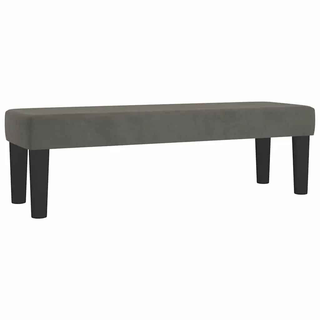Bench Dark Grey Velvet Padded Seat 100 x 30 x 30 cm