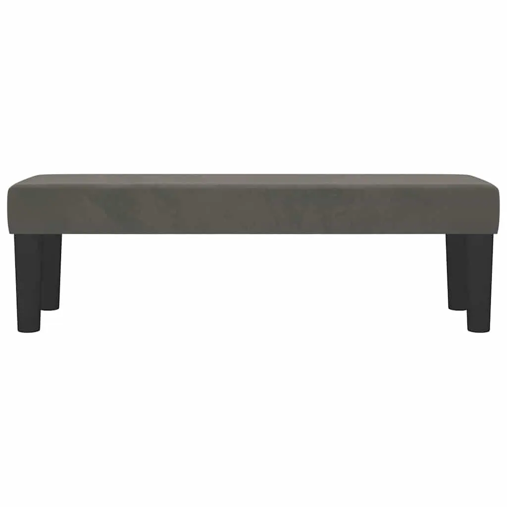 Bench Dark Grey Velvet Padded Seat 100 x 30 x 30 cm