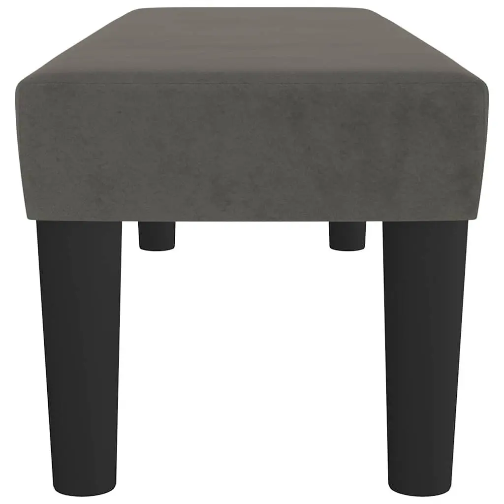 Bench Dark Grey Velvet Padded Seat 100 x 30 x 30 cm