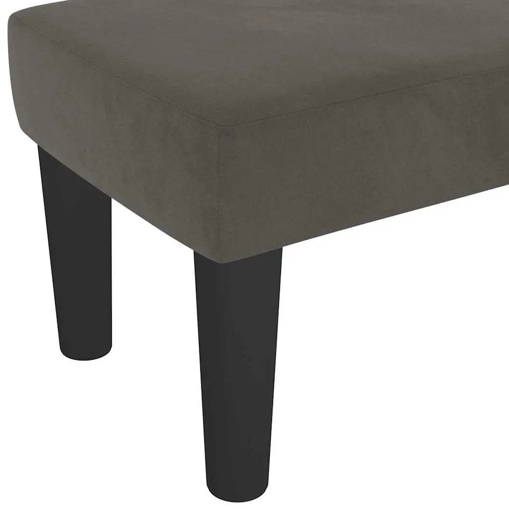 Bench Dark Grey Velvet Padded Seat 100 x 30 x 30 cm