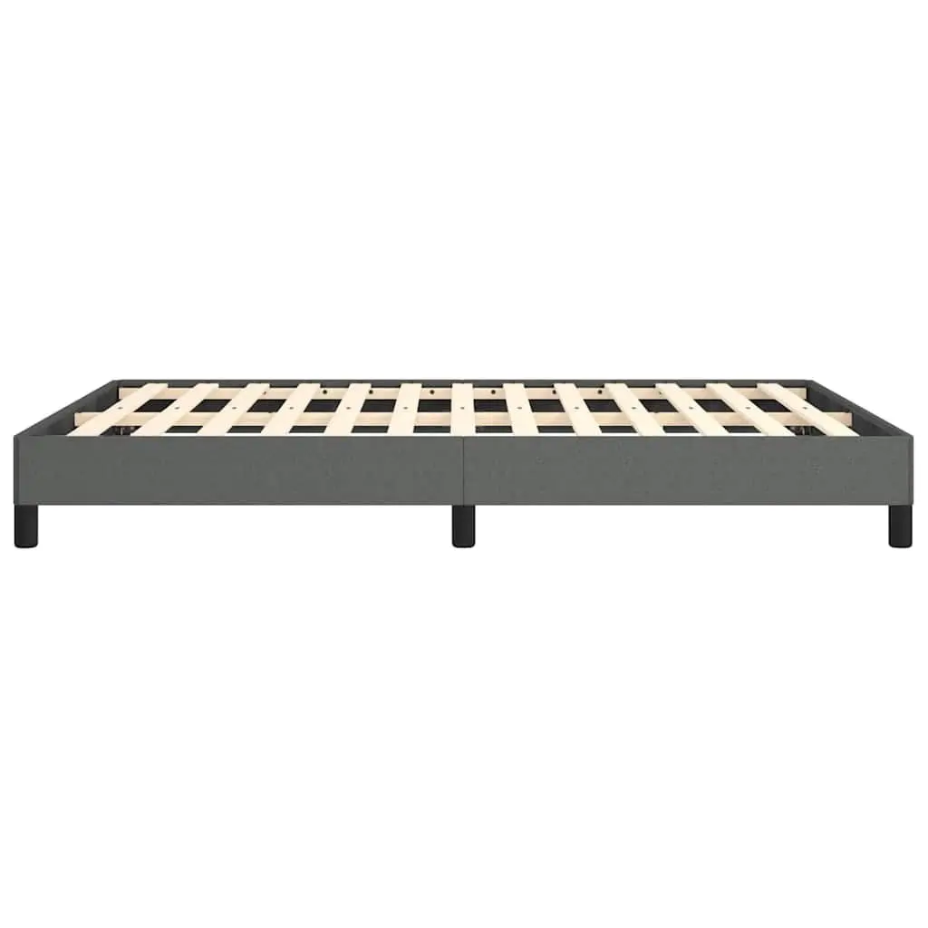 Double Bed Frame Grey Fabric 137x187 cm Upholstered Bedroom Furniture Sleeper