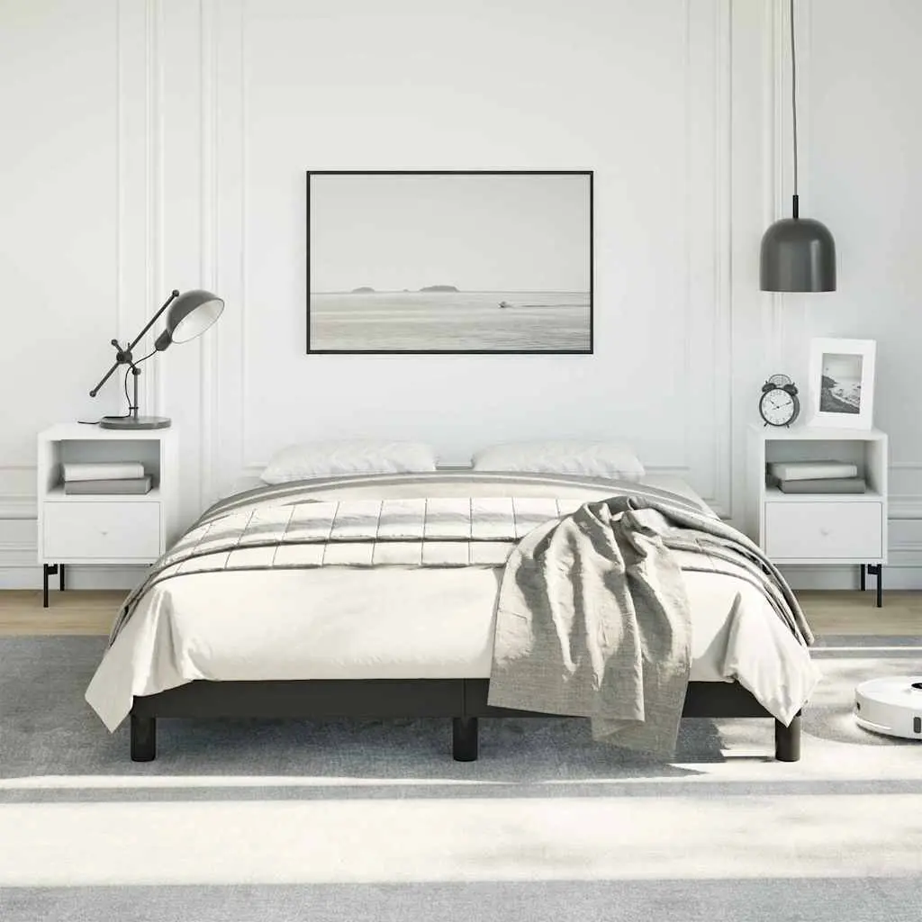 Double Bed Frame Black 137x187 cm Faux Leather