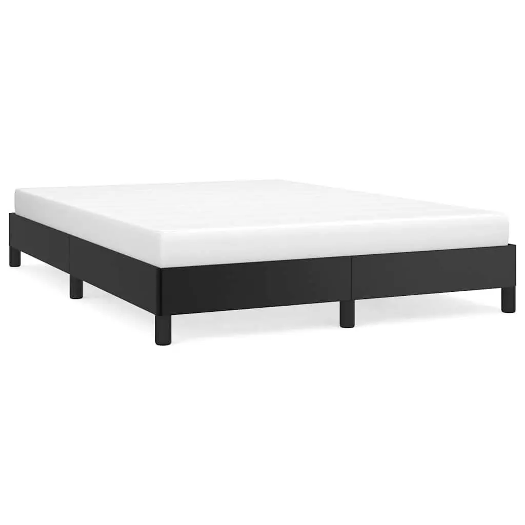 Double Bed Frame Black 137x187 cm Faux Leather