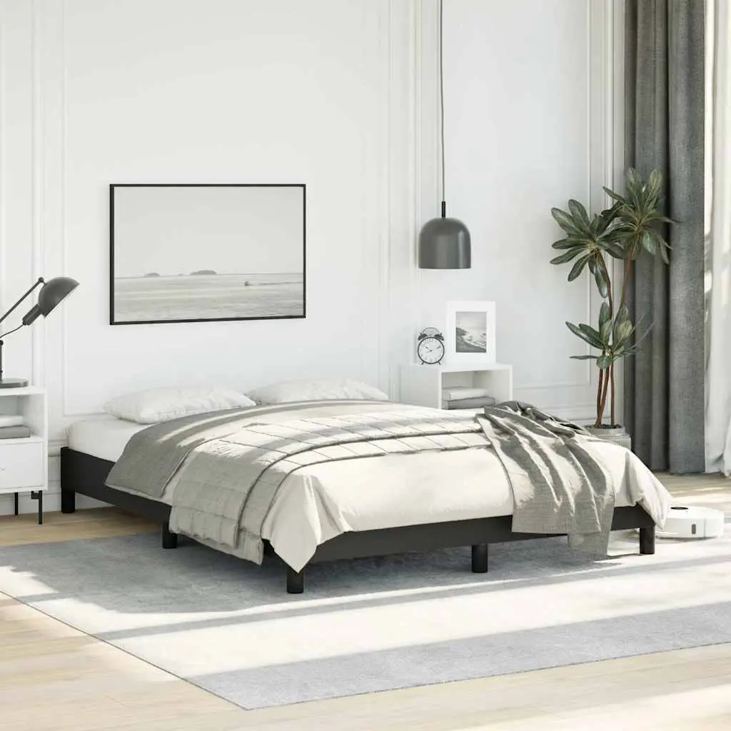 Double Bed Frame Black 137x187 cm Faux Leather