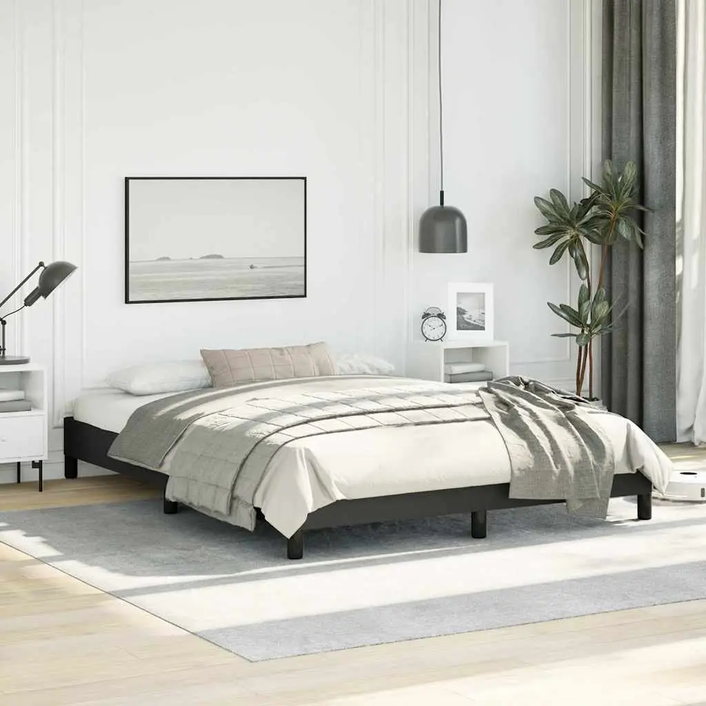 Black Faux Leather Queen Bed Frame 152x203cm