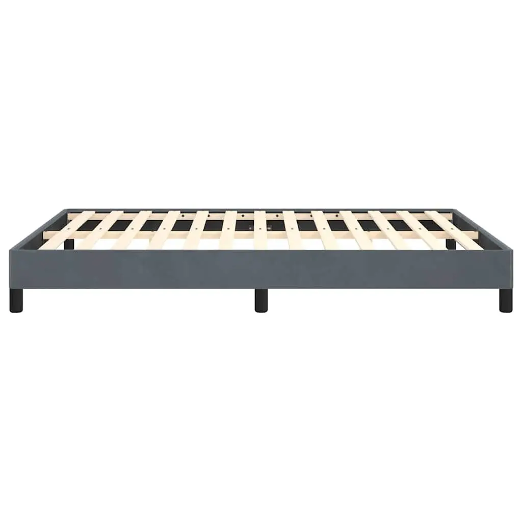Double Bed Frame Grey Velvet 137x187cm Plywood Slats