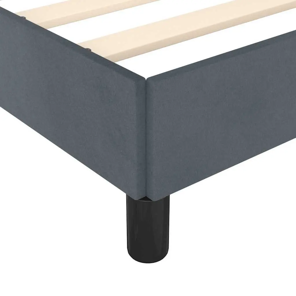 Queen Bed Frame Grey Velvet Upholstered 152x203cm Plywood Slatted Base