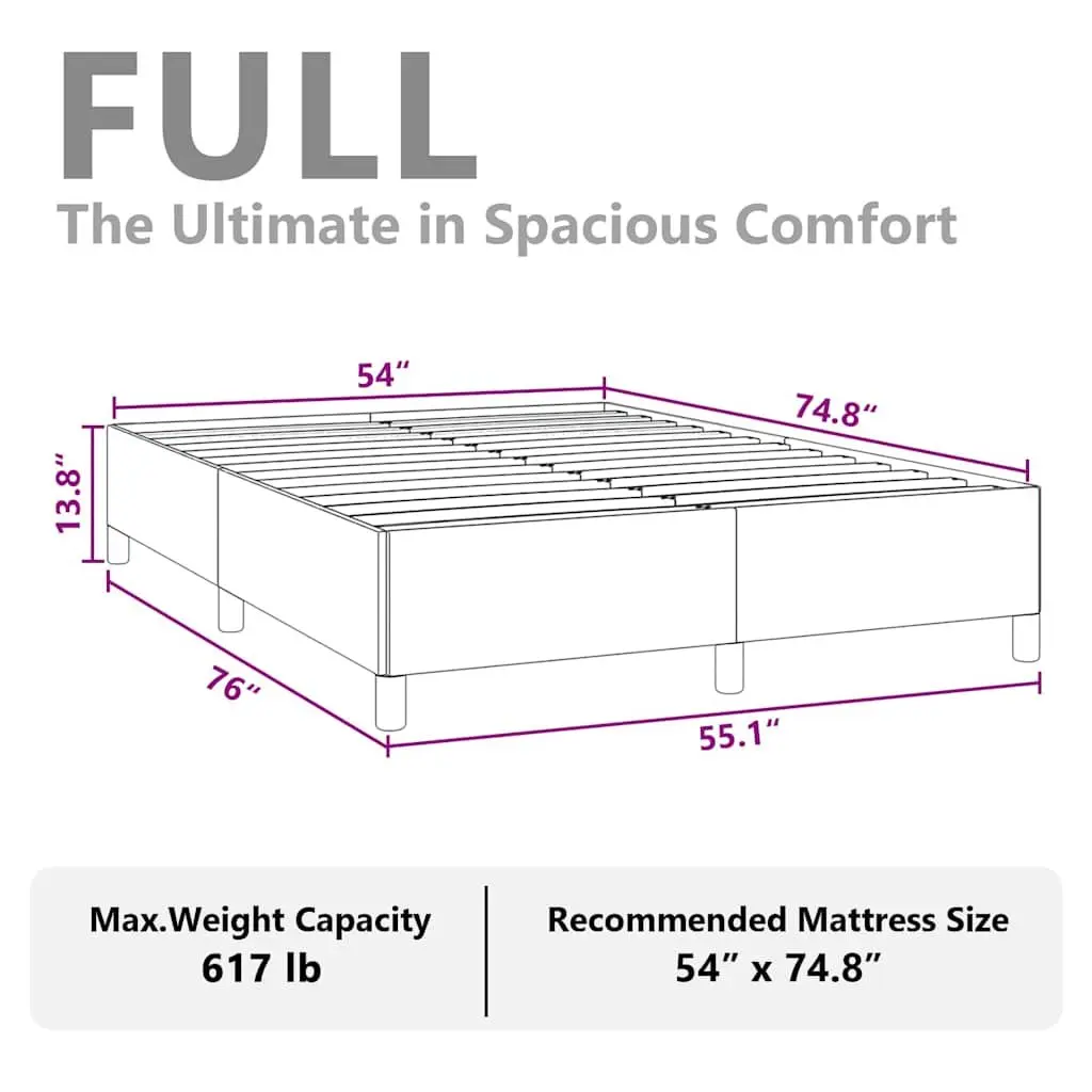 Grey Fabric Double Bed Frame 137x187cm for Comfort