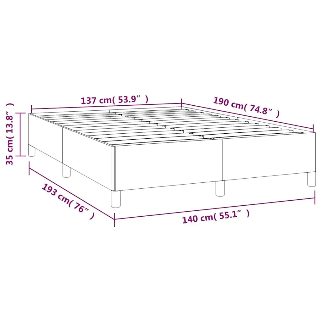 Grey Fabric Double Bed Frame 137x187cm for Comfort