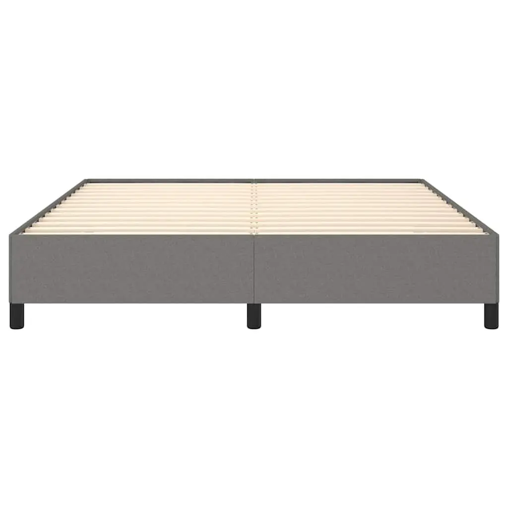Queen Bed Frame Grey Fabric 152x203 cm Durable Upholstered Platform Bedroom