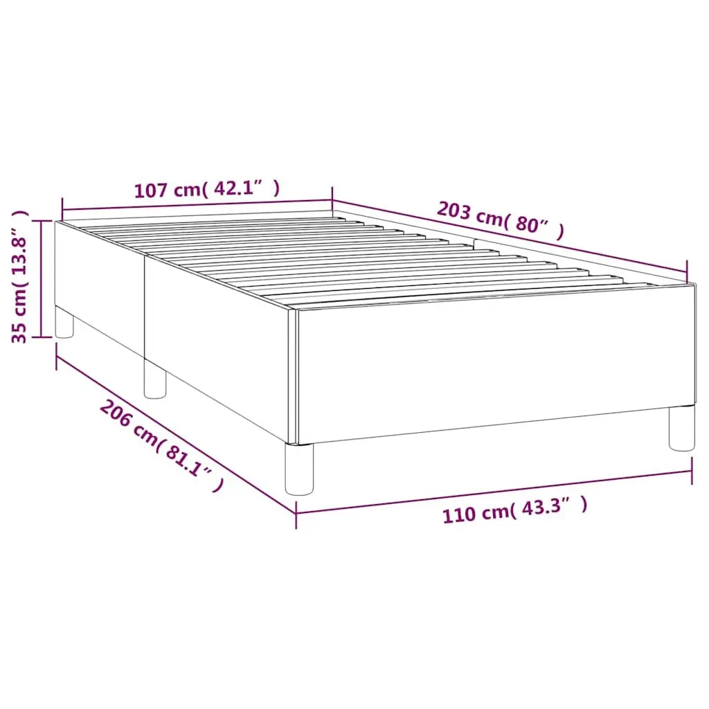 Grey Fabric King Single Bed Frame with Sturdy Legs