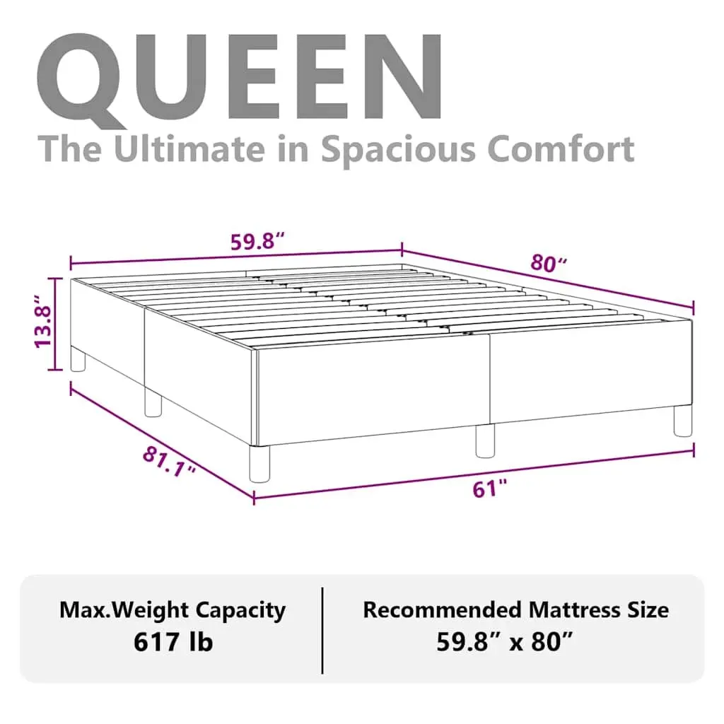 Queen Bed Frame in Black Faux Leather