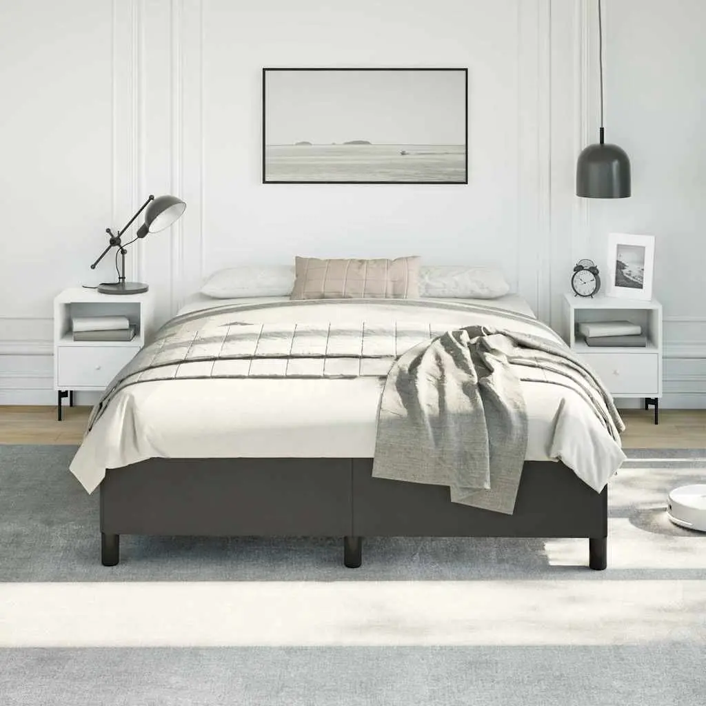 Queen Bed Frame in Black Faux Leather
