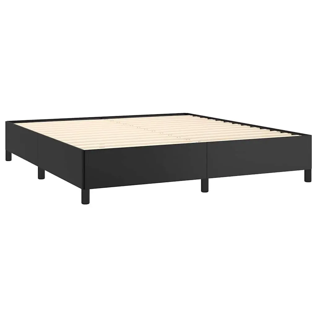 Queen Bed Frame in Black Faux Leather