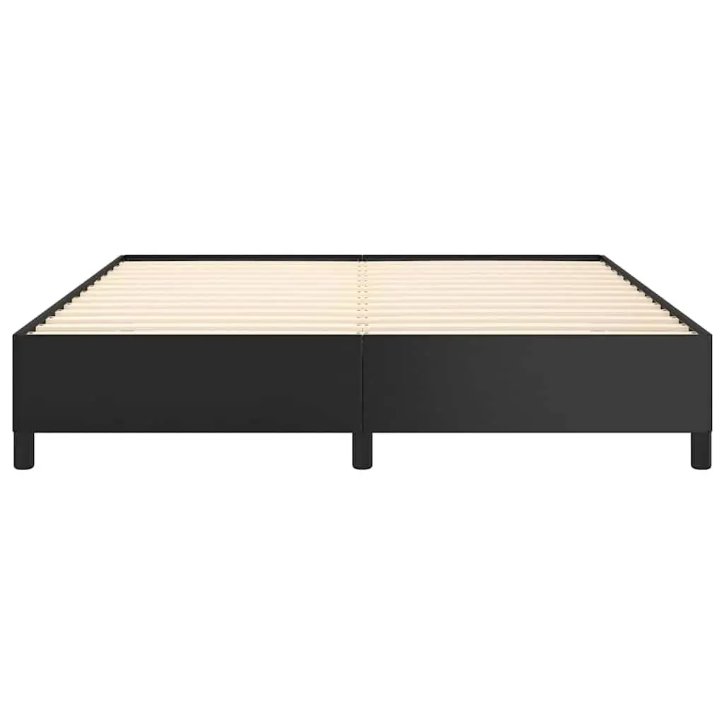 Queen Bed Frame in Black Faux Leather