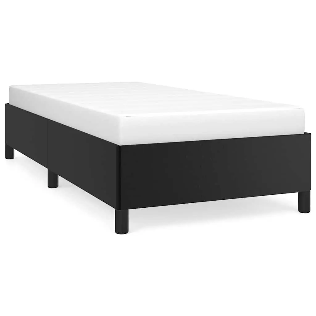 King Single Bed Frame in Black Faux Leather