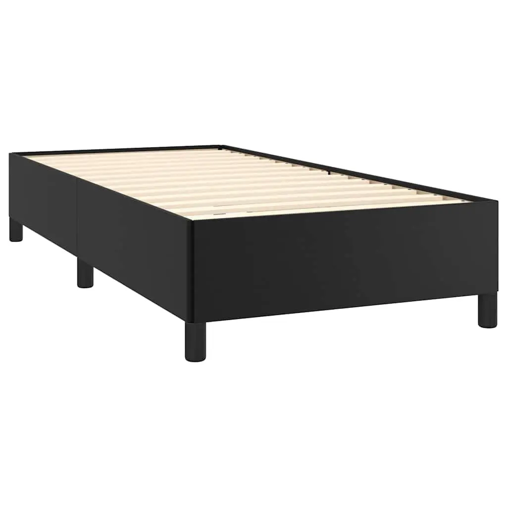King Single Bed Frame in Black Faux Leather
