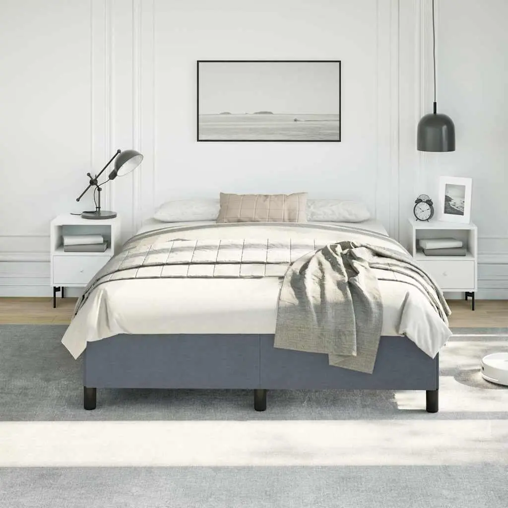 Grey Velvet Upholstered Queen Bed Frame 152x203cm
