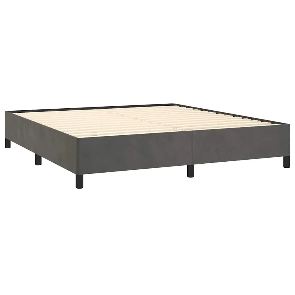 Grey Velvet Upholstered Queen Bed Frame 152x203cm