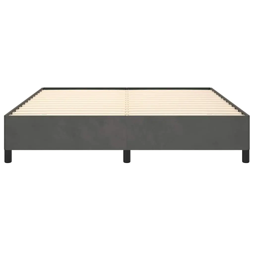 Grey Velvet Upholstered Queen Bed Frame 152x203cm