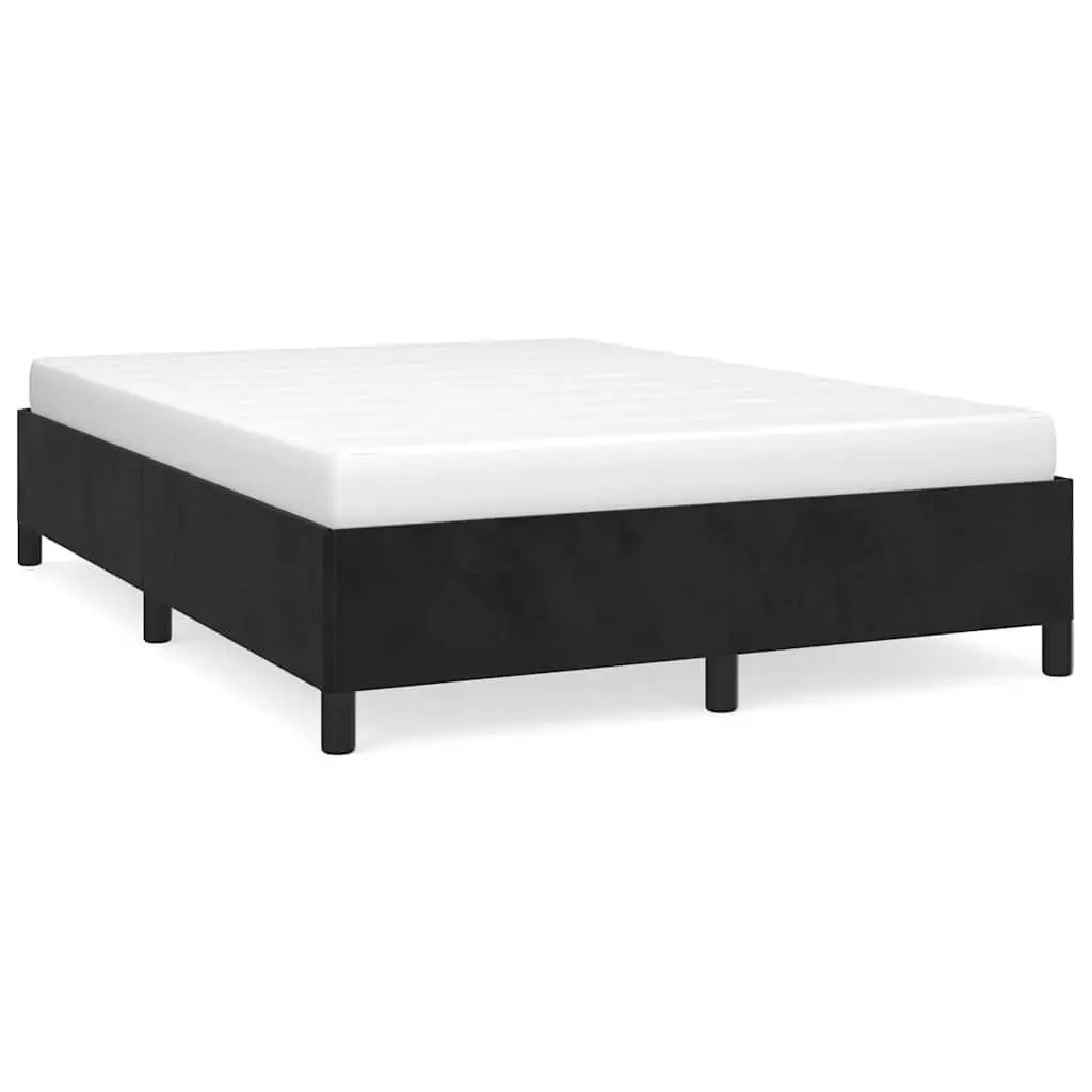 Black Velvet Queen Bed Frame 152x203cm