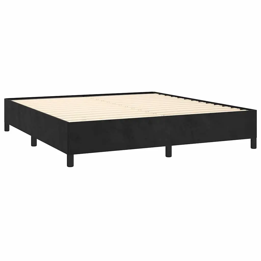 Black Velvet Queen Bed Frame 152x203cm