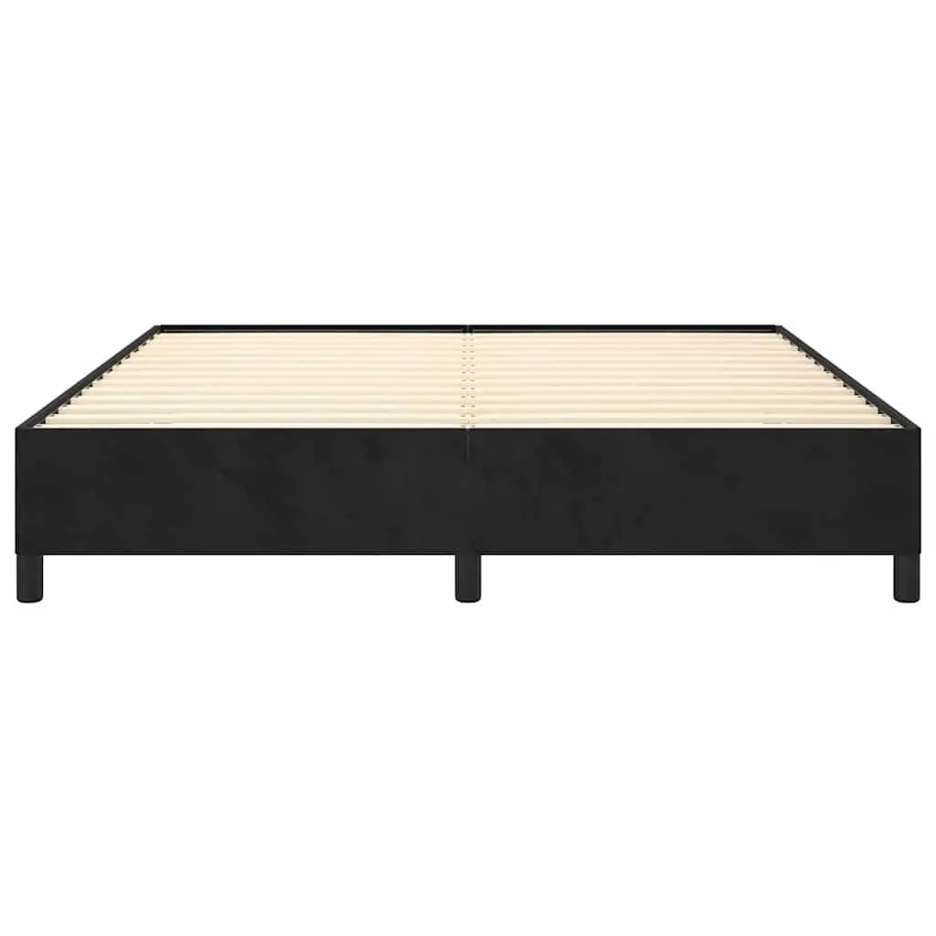 Black Velvet Queen Bed Frame 152x203cm