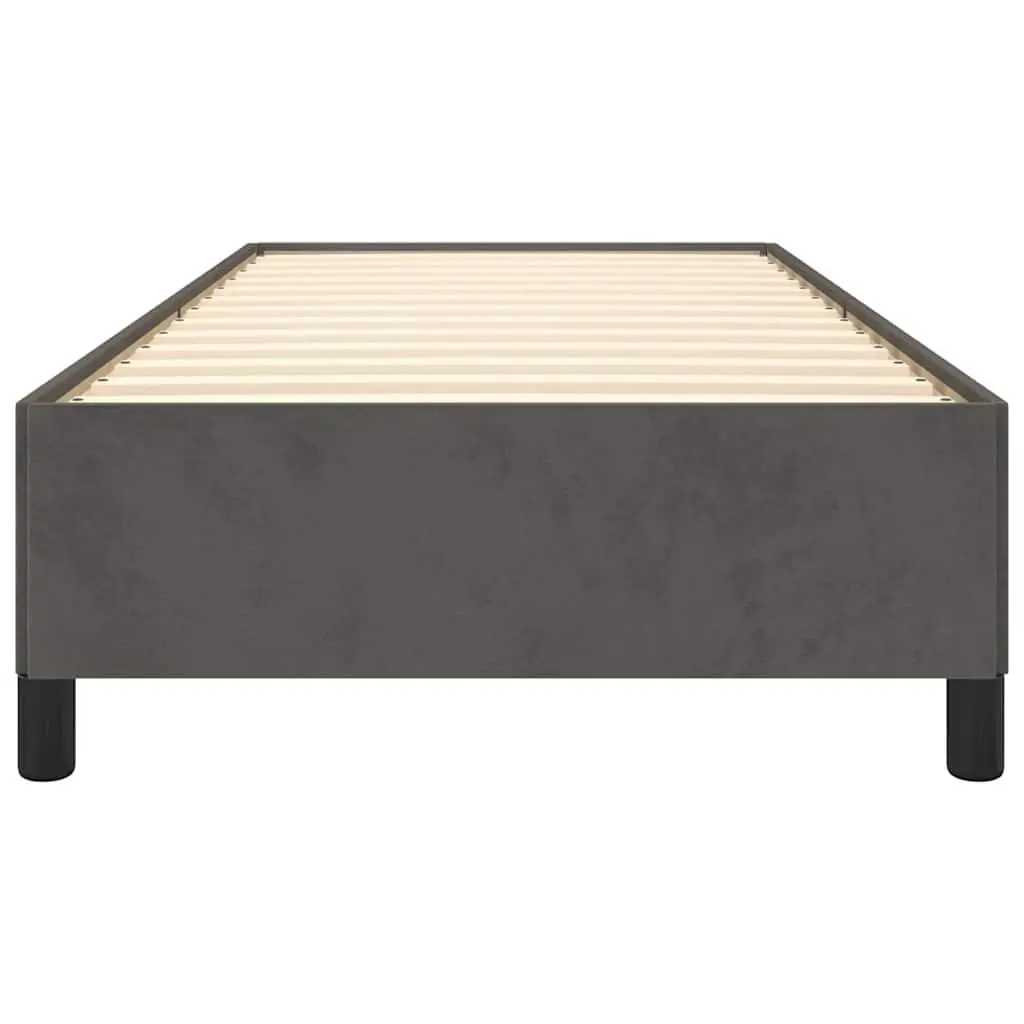 King Single Bed Frame Grey Velvet Upholstered Bedroom Furniture Support Legs