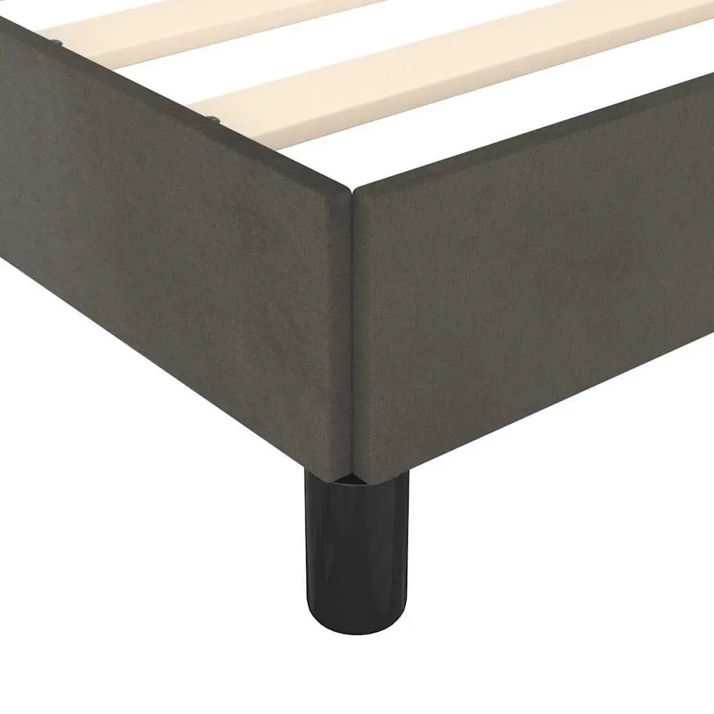 King Single Bed Frame Grey Velvet Upholstered Bedroom Furniture Support Legs