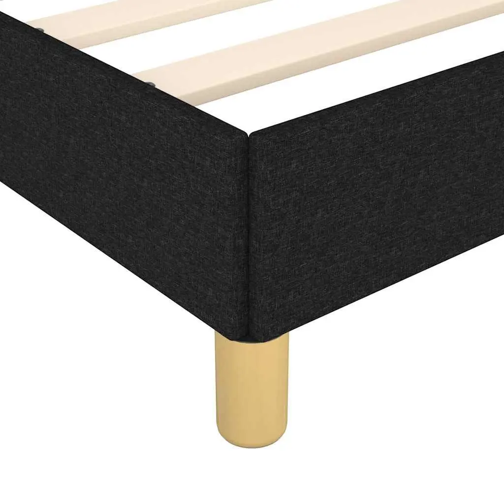 Queen Bed Frame with Headboard in Black Fabric