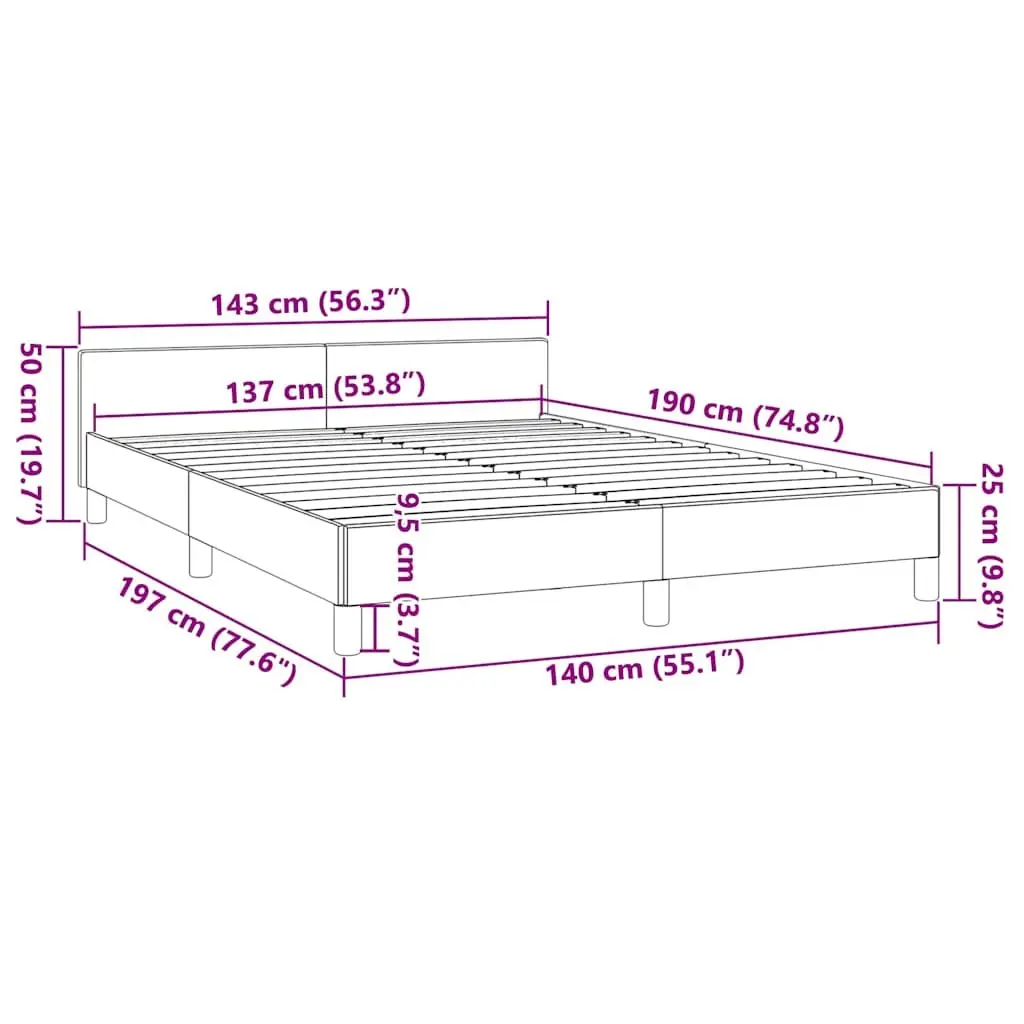 Double Bed Frame Black Faux Leather Upholstered 4ft6 Plywood Slats