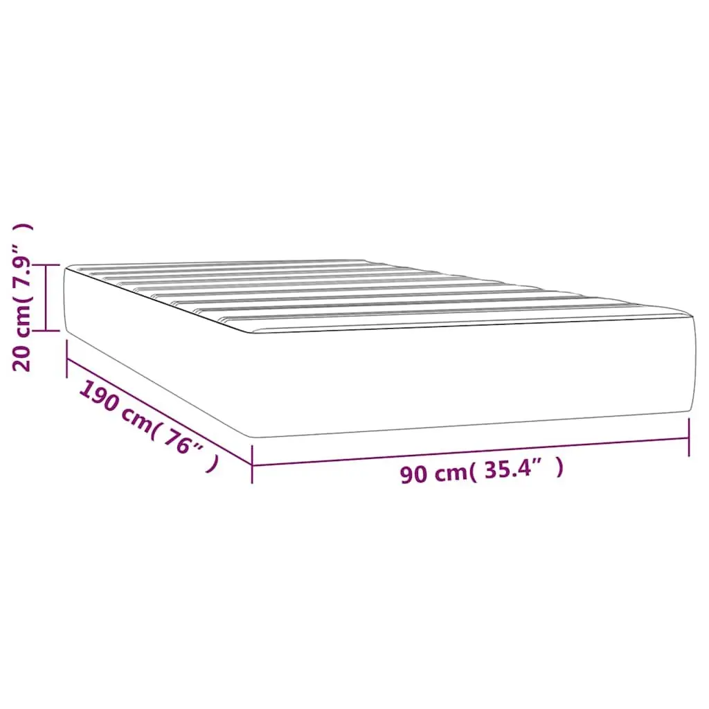 Medium Firm Mattress Pocket Spring Black Faux Leather 90x190cm