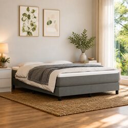 Medium-Firm Pocket Spring Bed Mattress in Grey Fabric