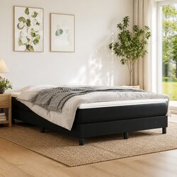 Medium Firm Pocket Spring Mattress in Black Faux Leather
