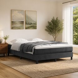 Medium Firm Double Pocket Spring Mattress in Grey Velvet