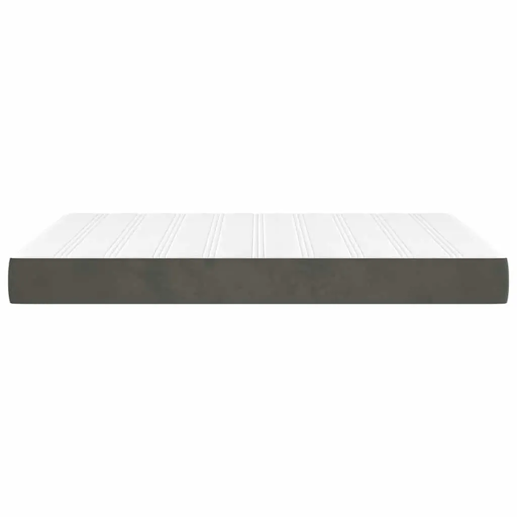 Double Mattress Medium Firmness Velvet Grey 137x190x20cm Pocket Spring