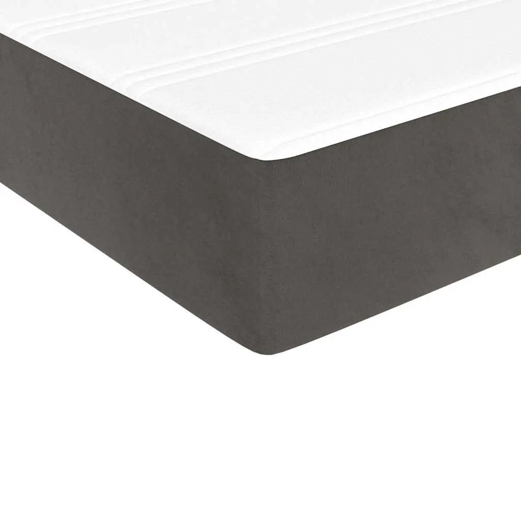 Double Mattress Medium Firmness Velvet Grey 137x190x20cm Pocket Spring