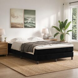 Medium Firm Pocket Spring Mattress in Black Velvet 137x190x20cm