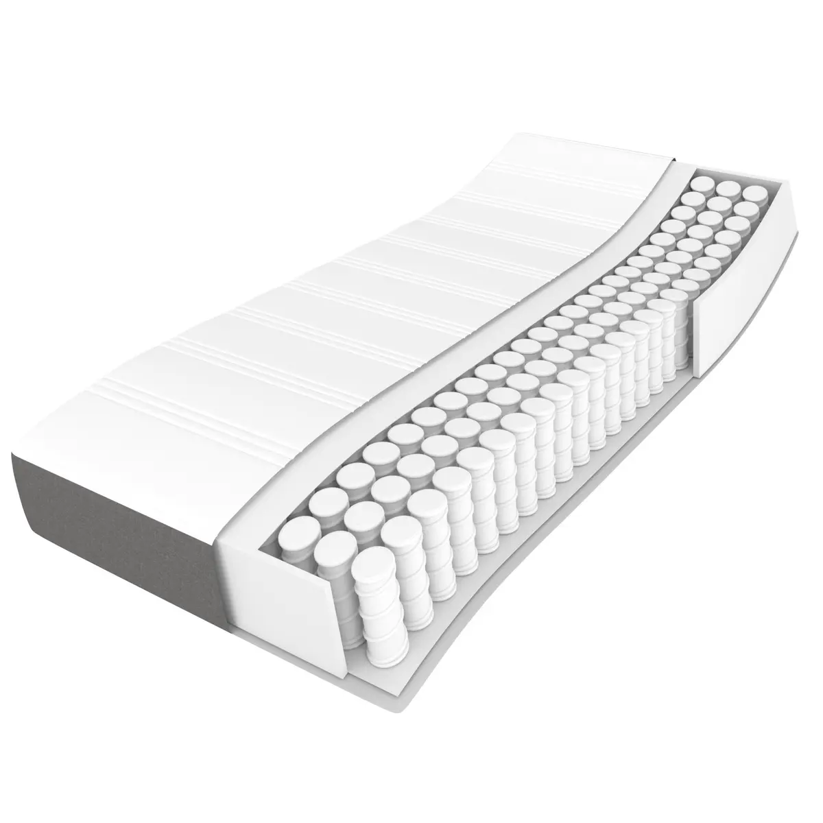 Queen Pocket Spring Bed Mattress in Grey
