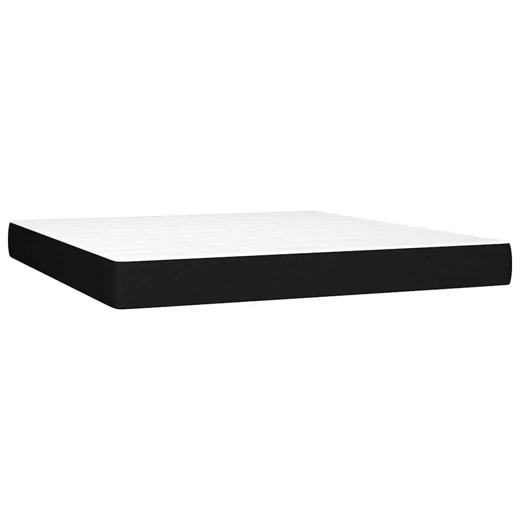 Queen Size Medium Firm Pocket Spring Mattress Black 153x203x20cm