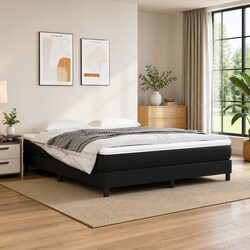 Queen Pocket Spring Bed Mattress 152x203cm - Black Faux Leather